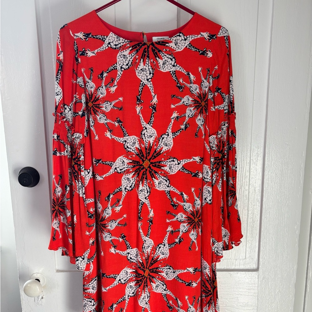 Women’s orange giraffe Print Dress